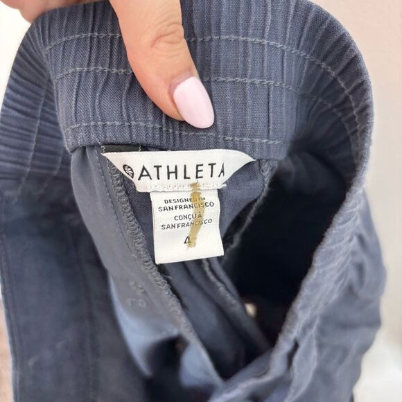 Athleta Voyager Linen Shorts NEW with tags Size 4 Granite Blue - Picture 11 of 15